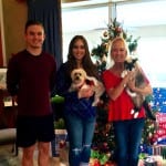 Clawson Holiday Photo - Patrick Erin Karen with pets