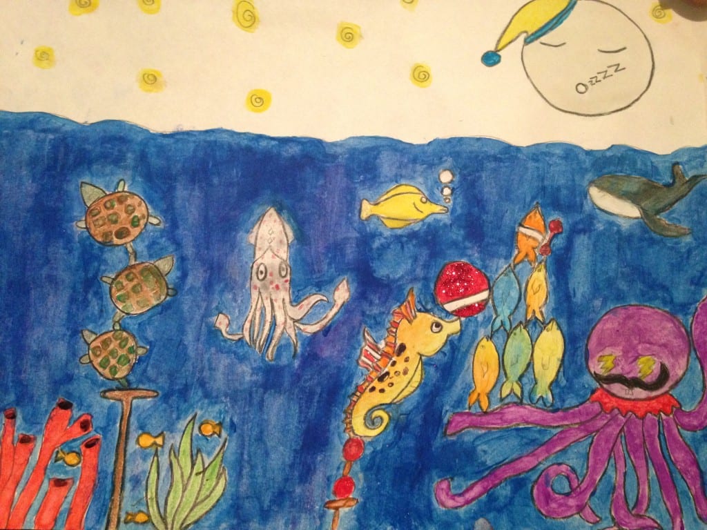Art by Roosevertte Toussaint - Sea Horses And Squids - 1
