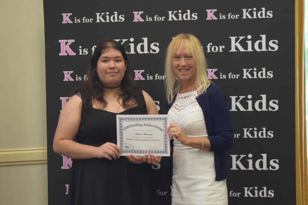 Daylin Baez with Certificate of Achievement with Karen
