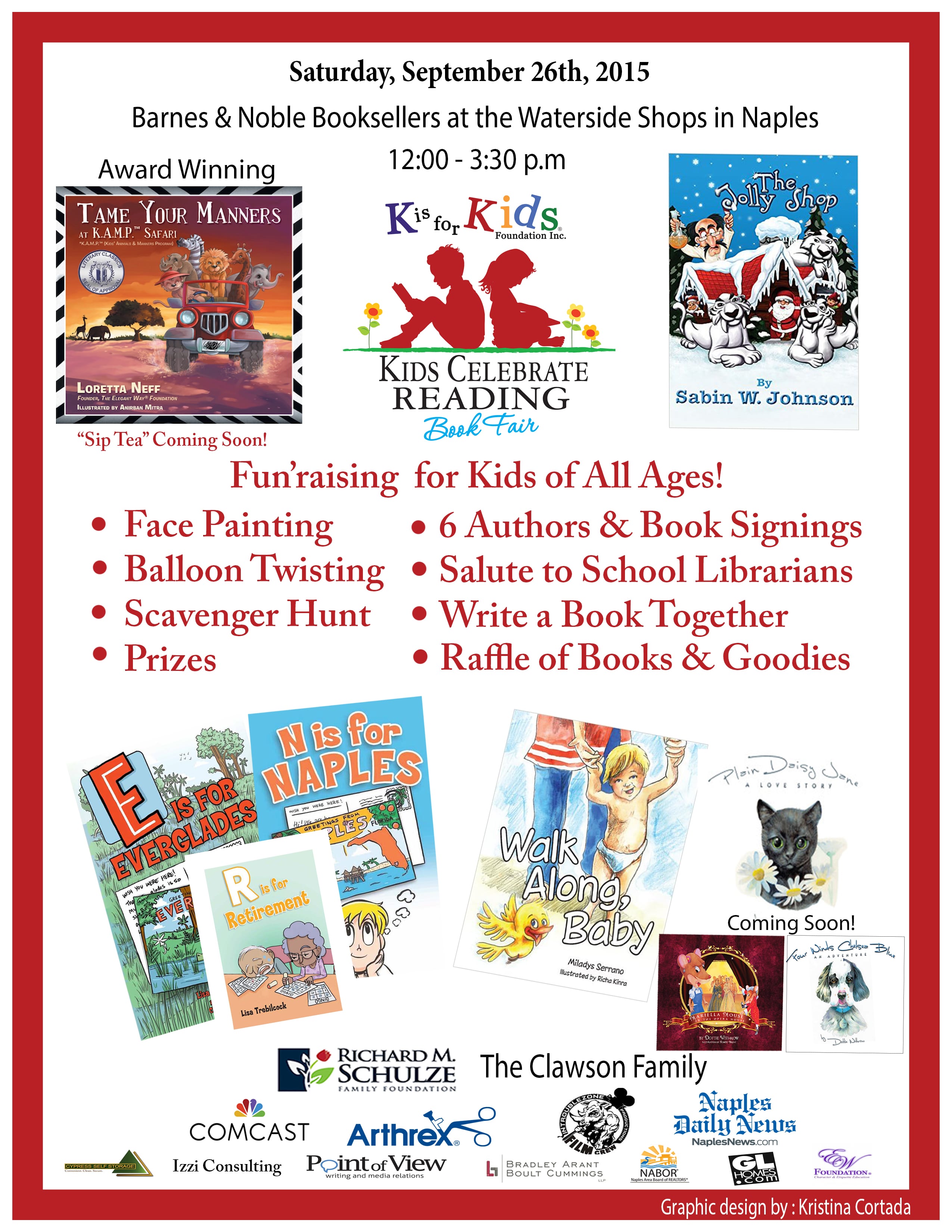 k is for kids student leaders launch reading program for children flyers for author book readings